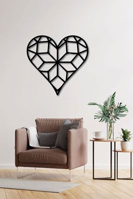 Geometric Heart Metal Wall Art Decor