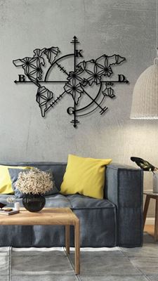 Compass World Metal Wall Art Decor