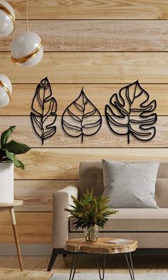 Triple Leaf Metal Wall Art Decor